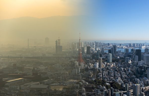 Clean and dirty air over a big city Clean and dirty air over a big city